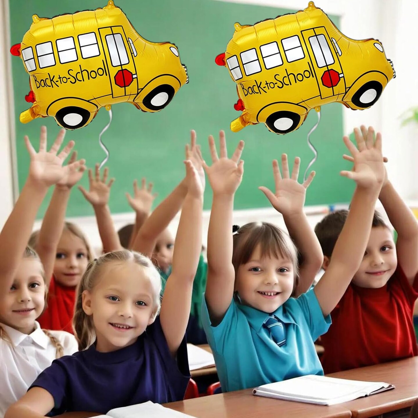 6pcs Back to School Decorations - 24.6x18.5in Bus Balloon