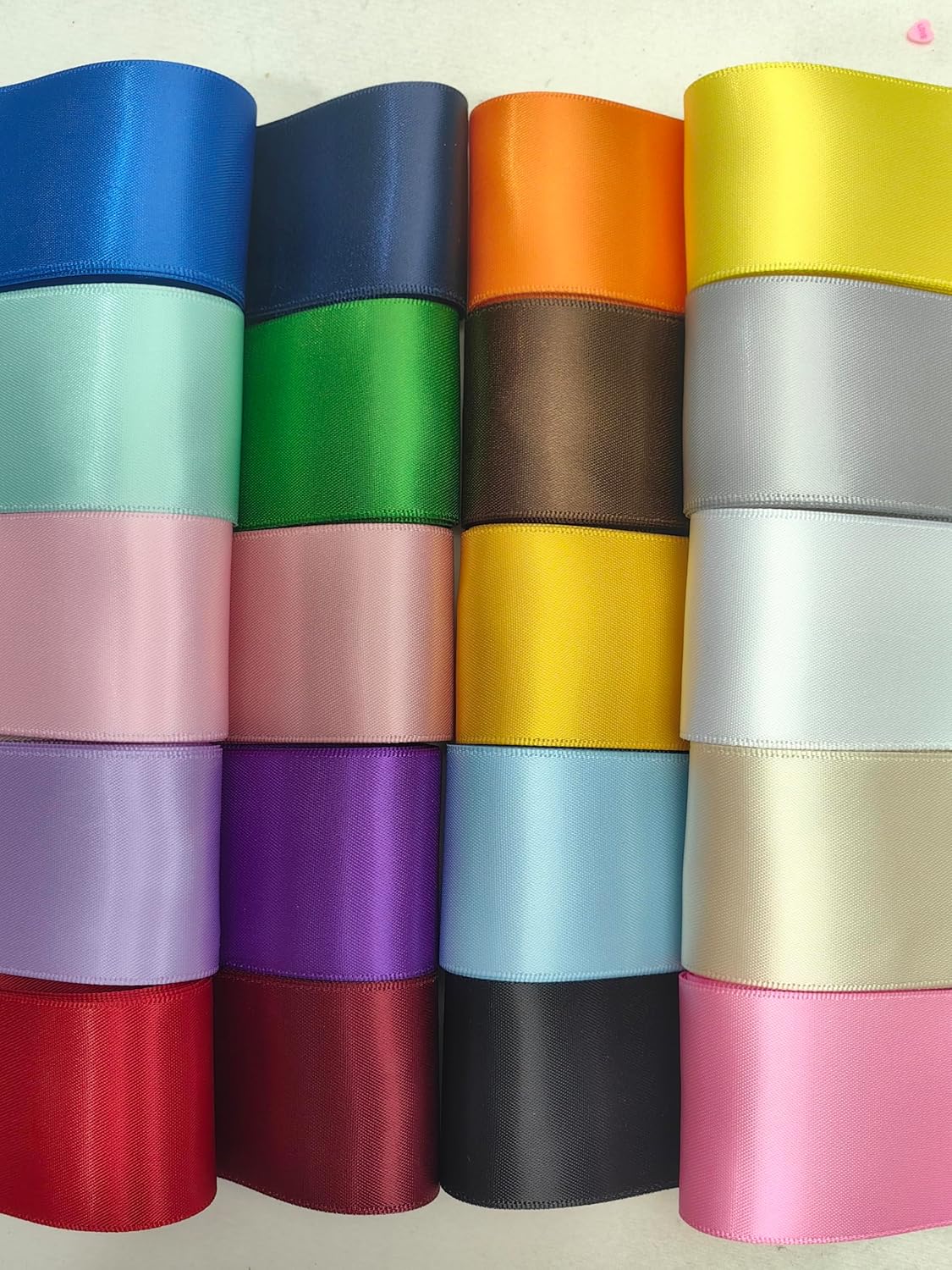 1 1/2 Inch (40mm) Double Face Polyester Satin Ribbon (Multi-Colored, 1 1/2&#x22;(40mm))