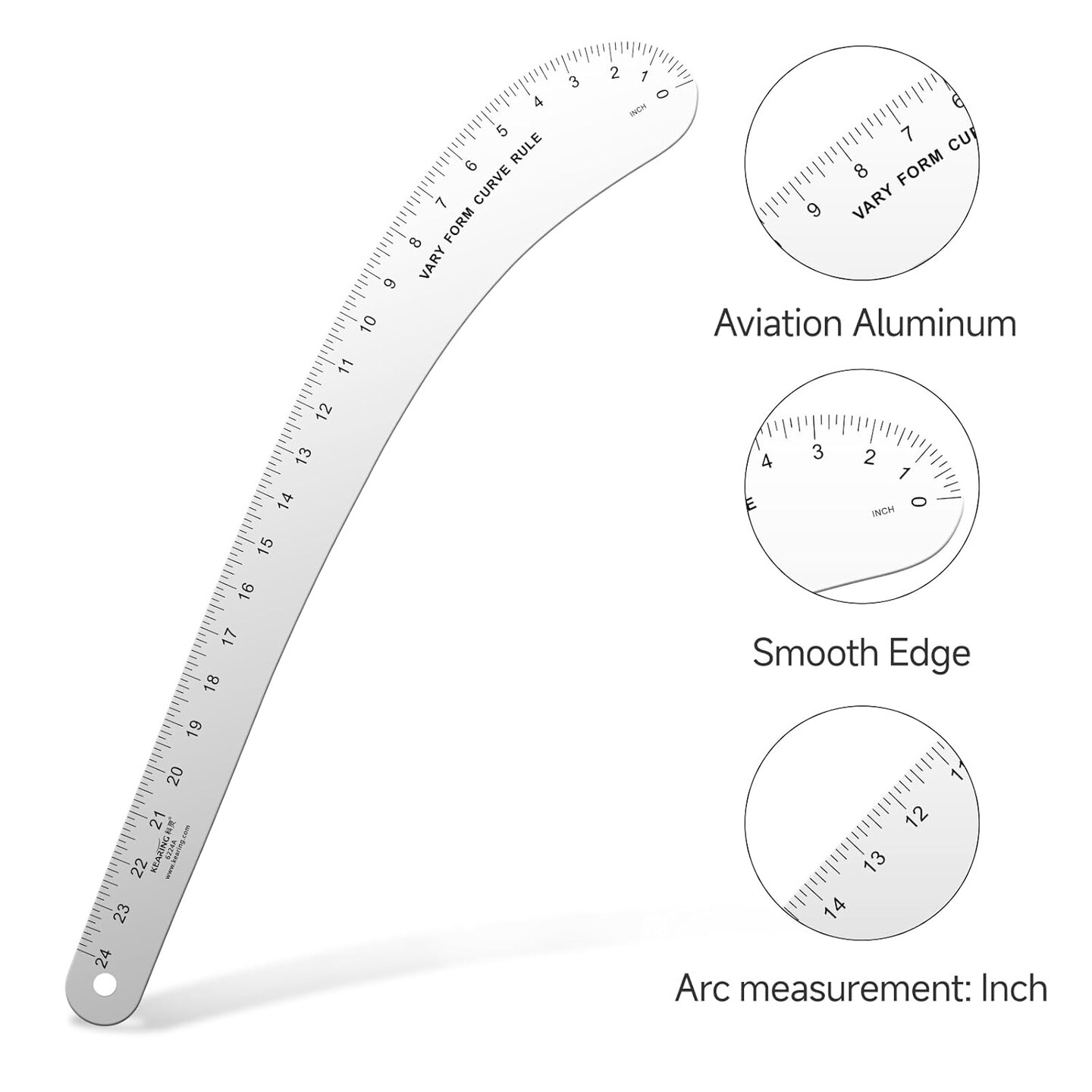 Kearing® Vary Form Curve Ruler for Sewing, Pattern Making. Made from Aircraft Aluminum French Curve Ruler for Sewing, Quilting, Arm Sleeve Measuring Curve