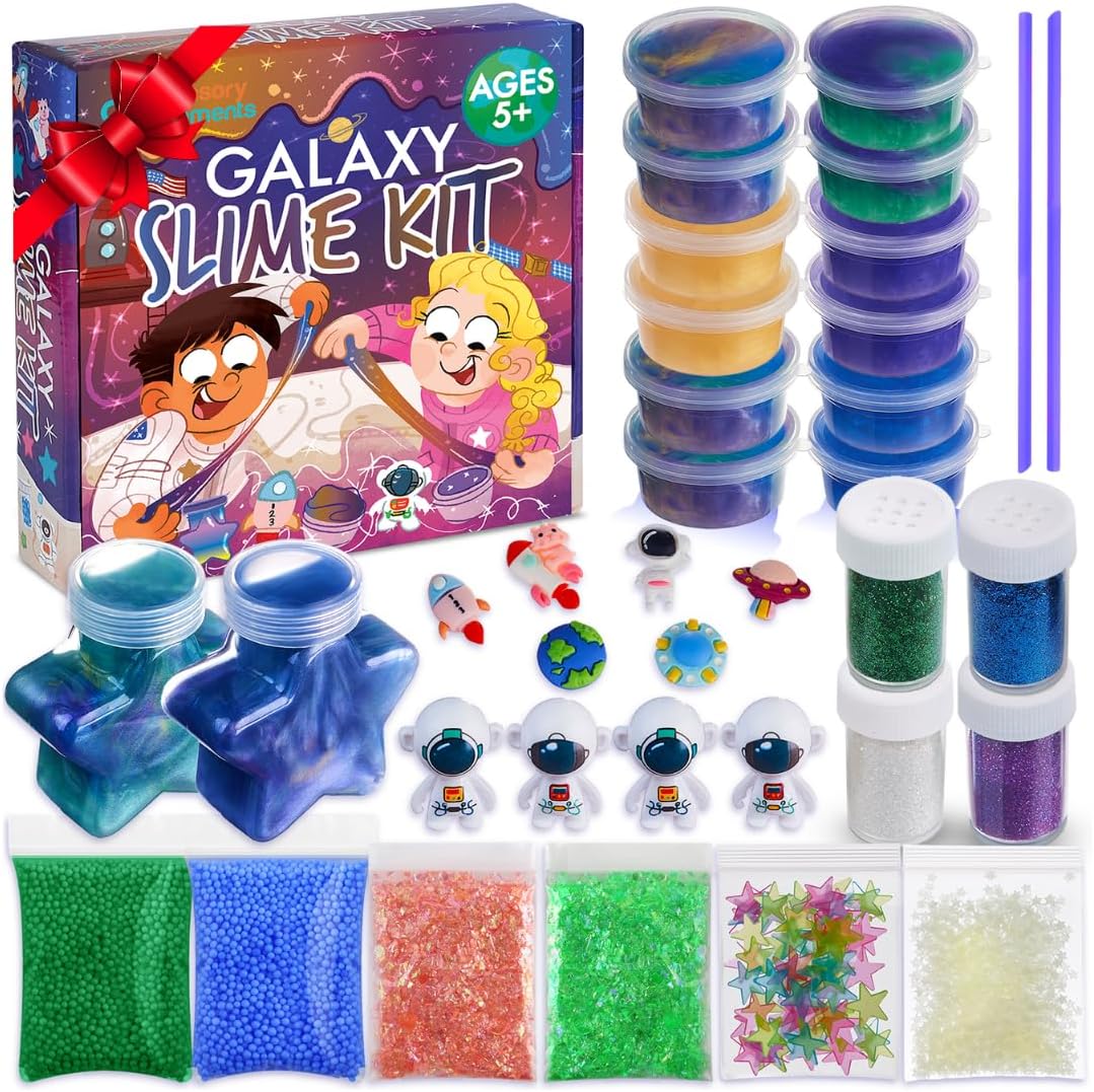 Galaxy Slime Kit with Glow in The Dark Stars