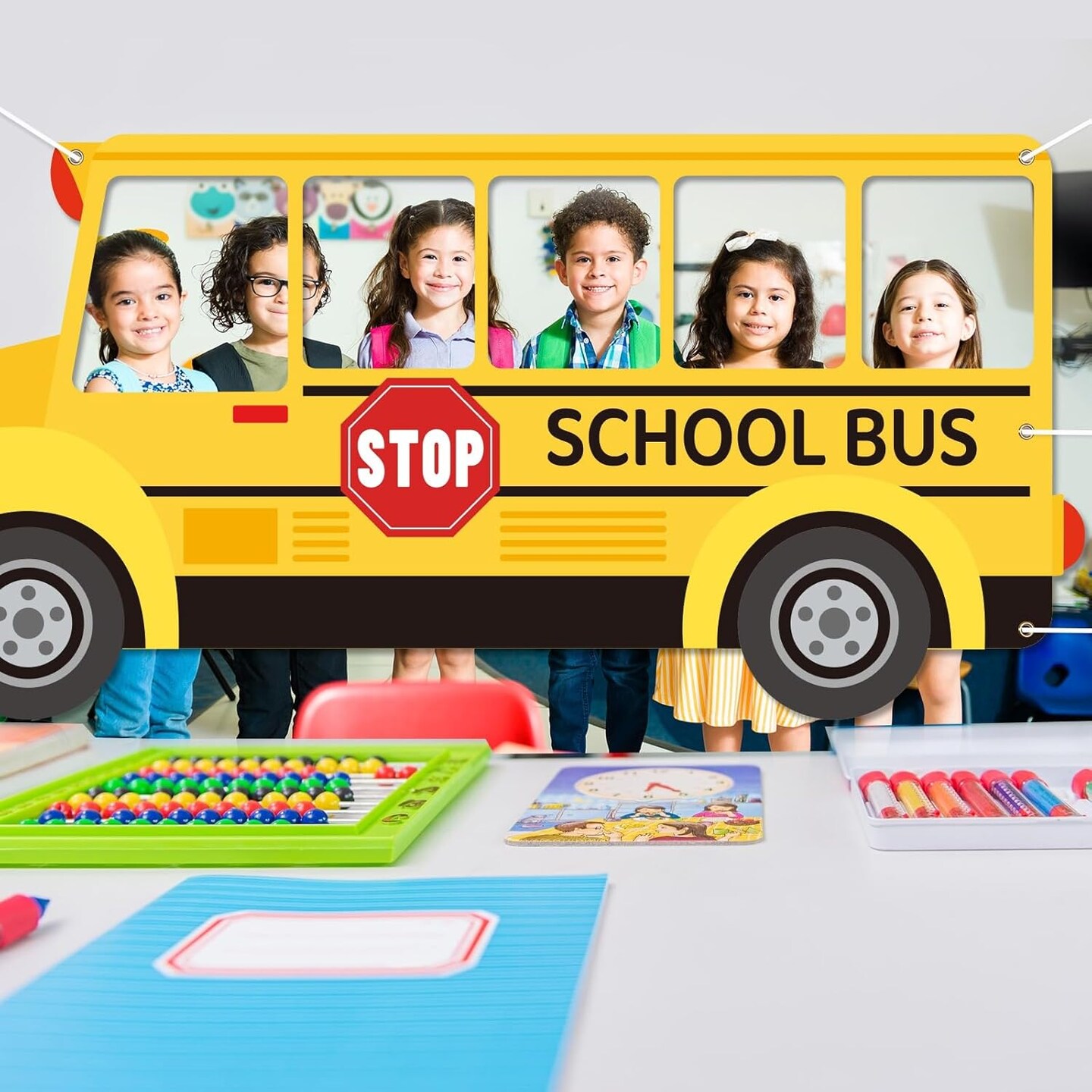 School Bus Photo Props Selfie Frame Back to School Decorations