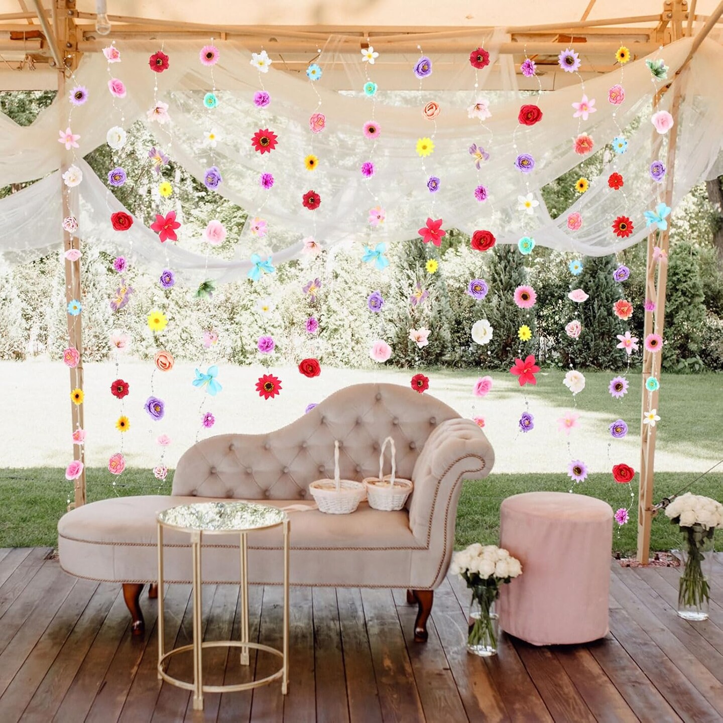 5 Pcs 21 ft Spring Wildflower Hanging Garland Ceiling Decoration