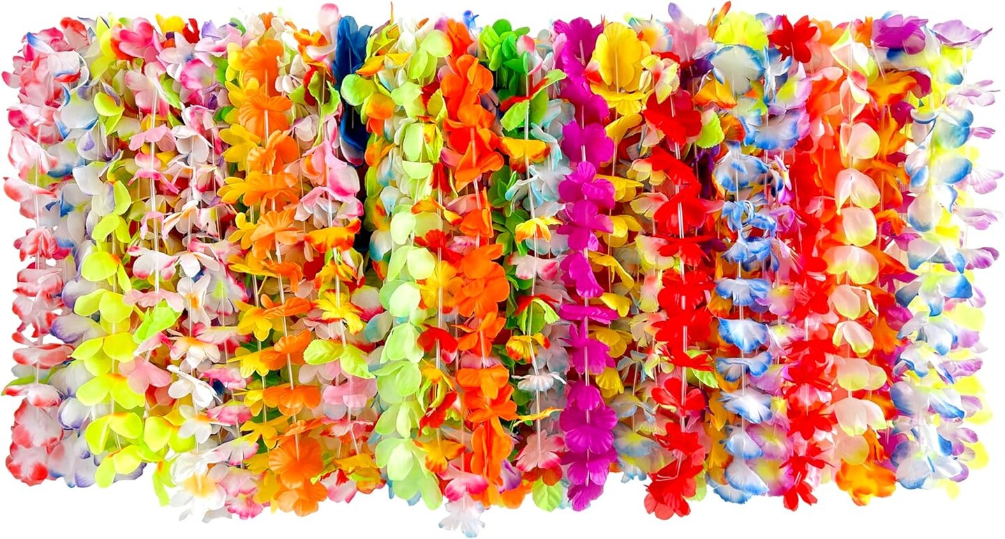 100Pcs Hawaiian Leis For Luau Party