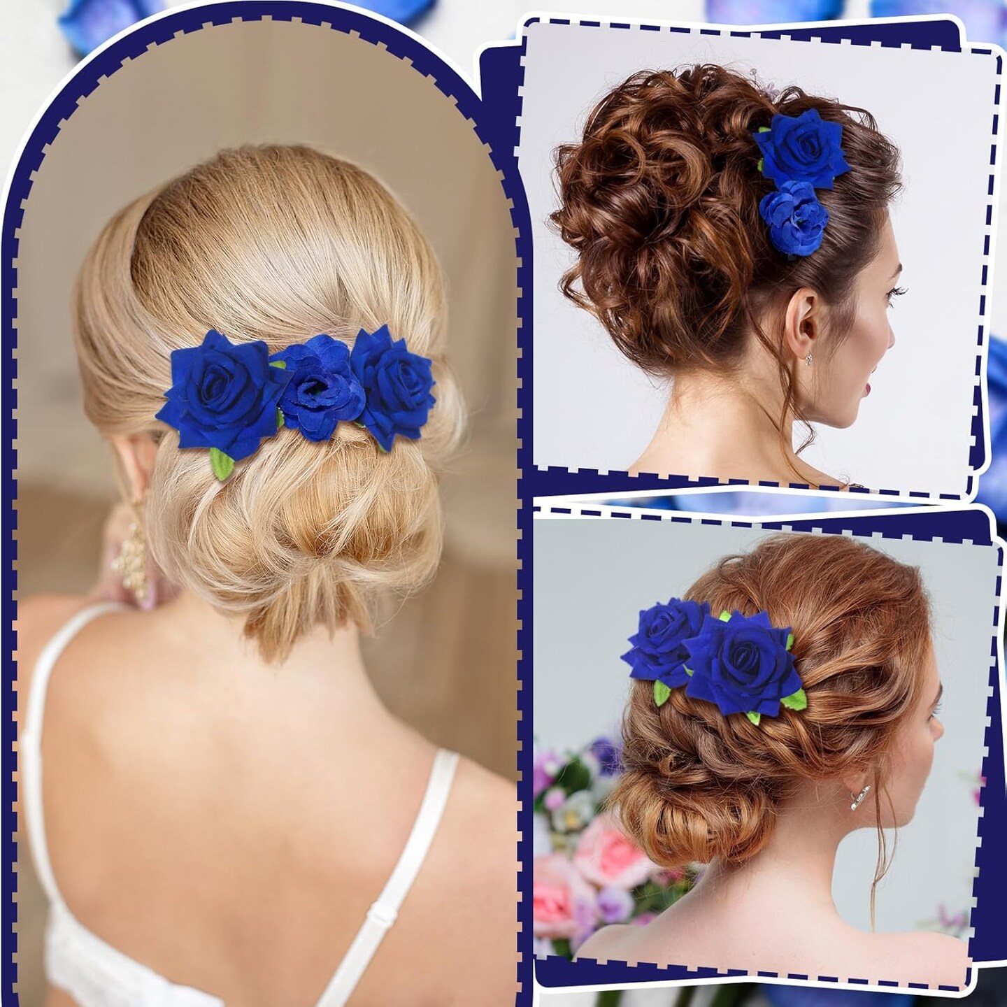 21 Pieces Flower Hair Clip Rose Hair Clips Flower Hair Accessories