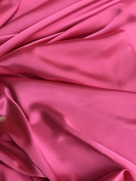 1 Yard Hot Pink Charmeuse Fabric Shiny Lightweight Polyester 58 Inch Wide for Dresses and Crafts