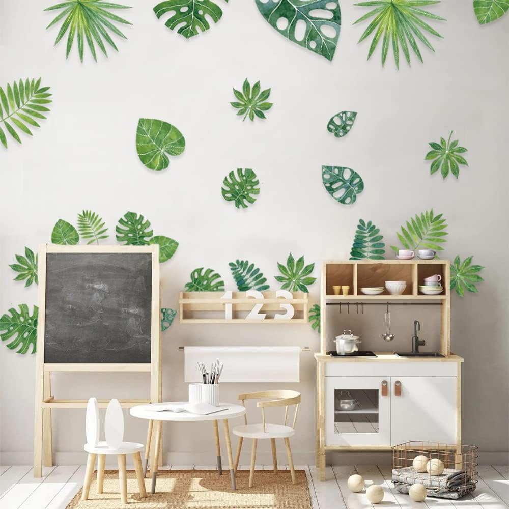 Leaf Wall Decals, Wall Vinyl Decals Tropical Plant Stickers (Multiple Colors)