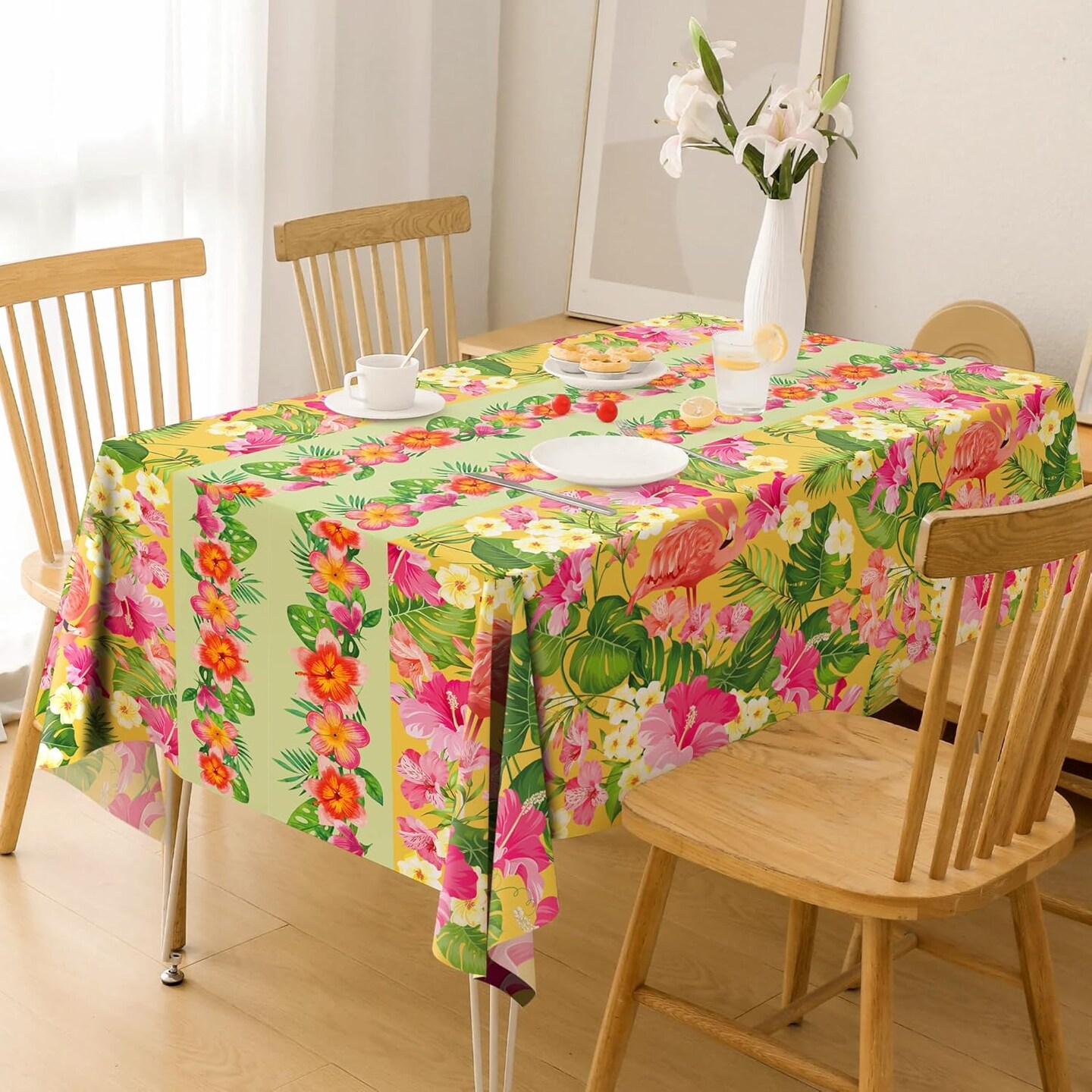 2 Pack Luau Party Decorations - Plastic Tablecloth for Hawaiian Theme Party Decorations