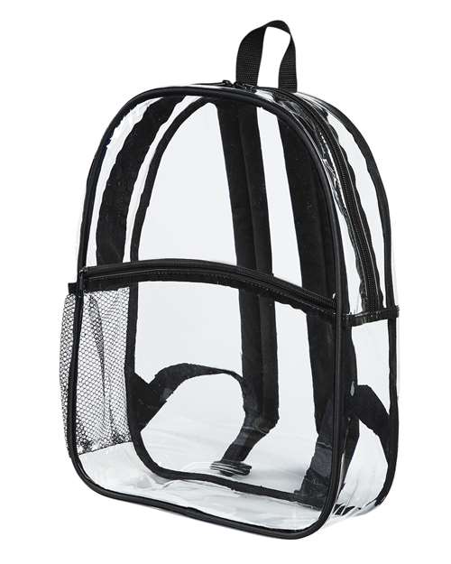 BAGedge&#xAE; Clear PVC Stadium Backpack with Padded Straps Zipper and Mesh Pockets
