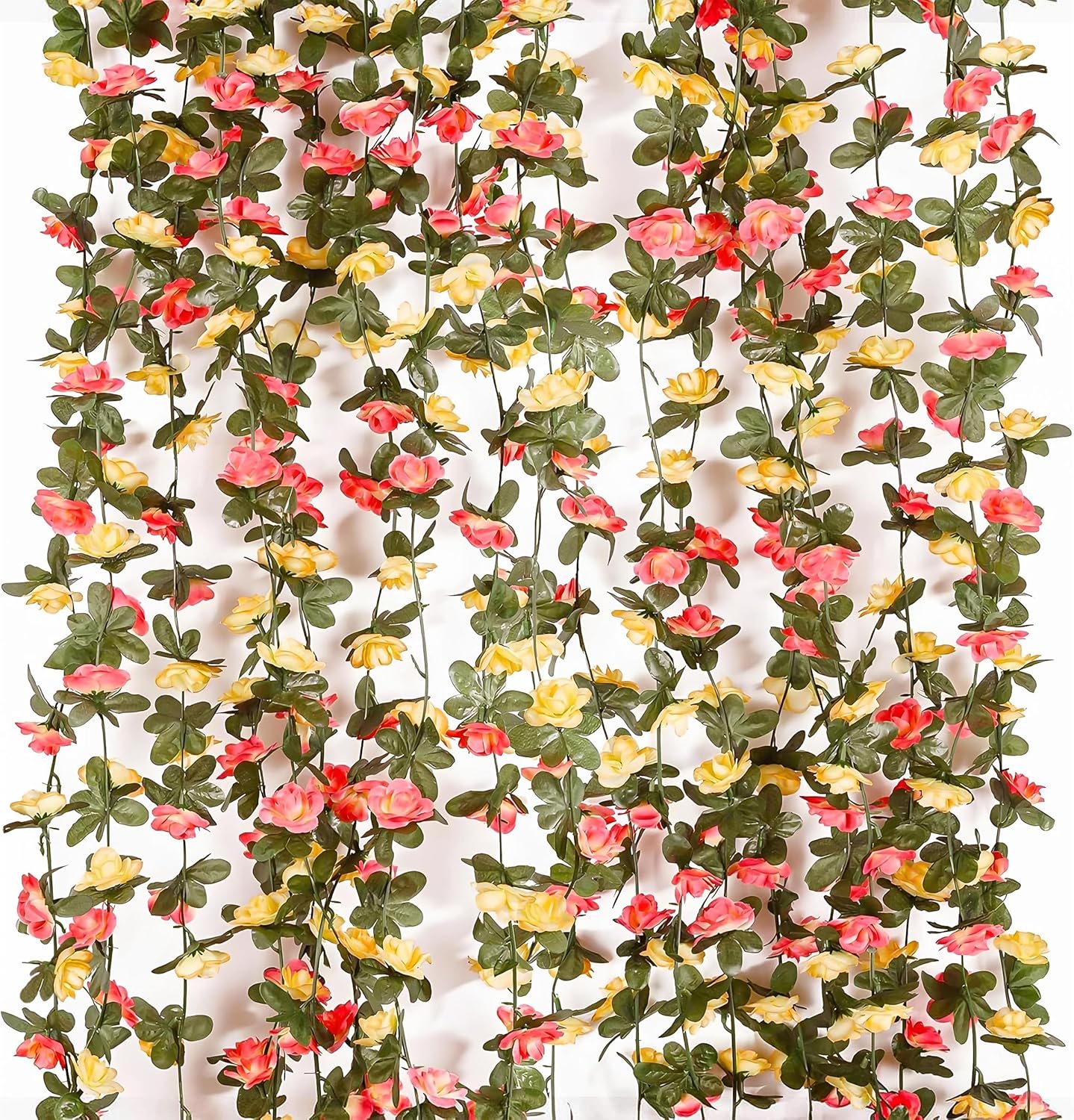 9Pcs 74FT Flower Garland Artificial Rose Arch Vines Fake Spring Floral Garland for Flower Wall Backdrop Wedding Mothers Day Garden Tea Party Decoration