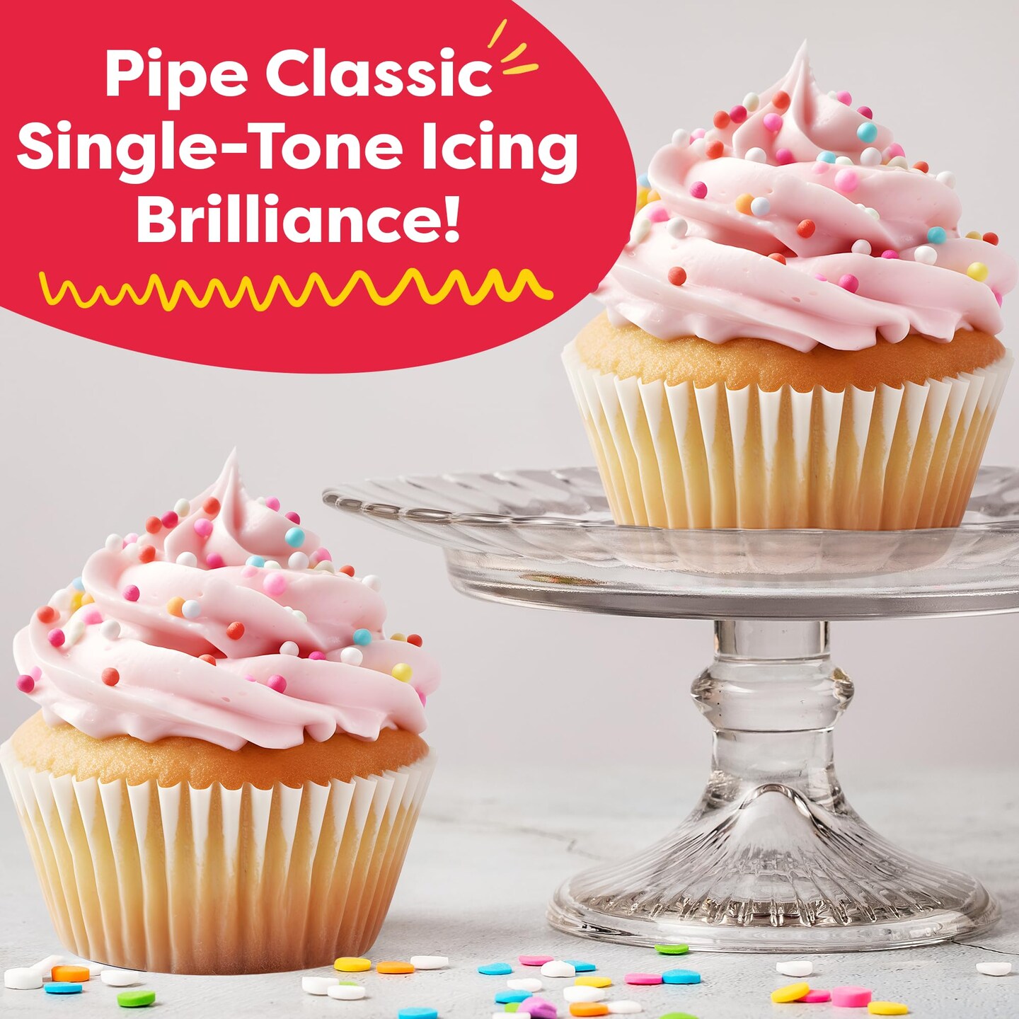 Baketivity 43-Piece Piping Set, Cake and Pastry Piping Bags and Tips Set with Reusable Piping Bags, Pro and Beginner Cake Decorating Kit, Frosting Piping Bags and Tips - Single-Color Coupler