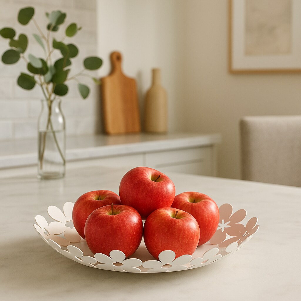 Mango Steam Flower Decorative Metal Centerpiece Plate