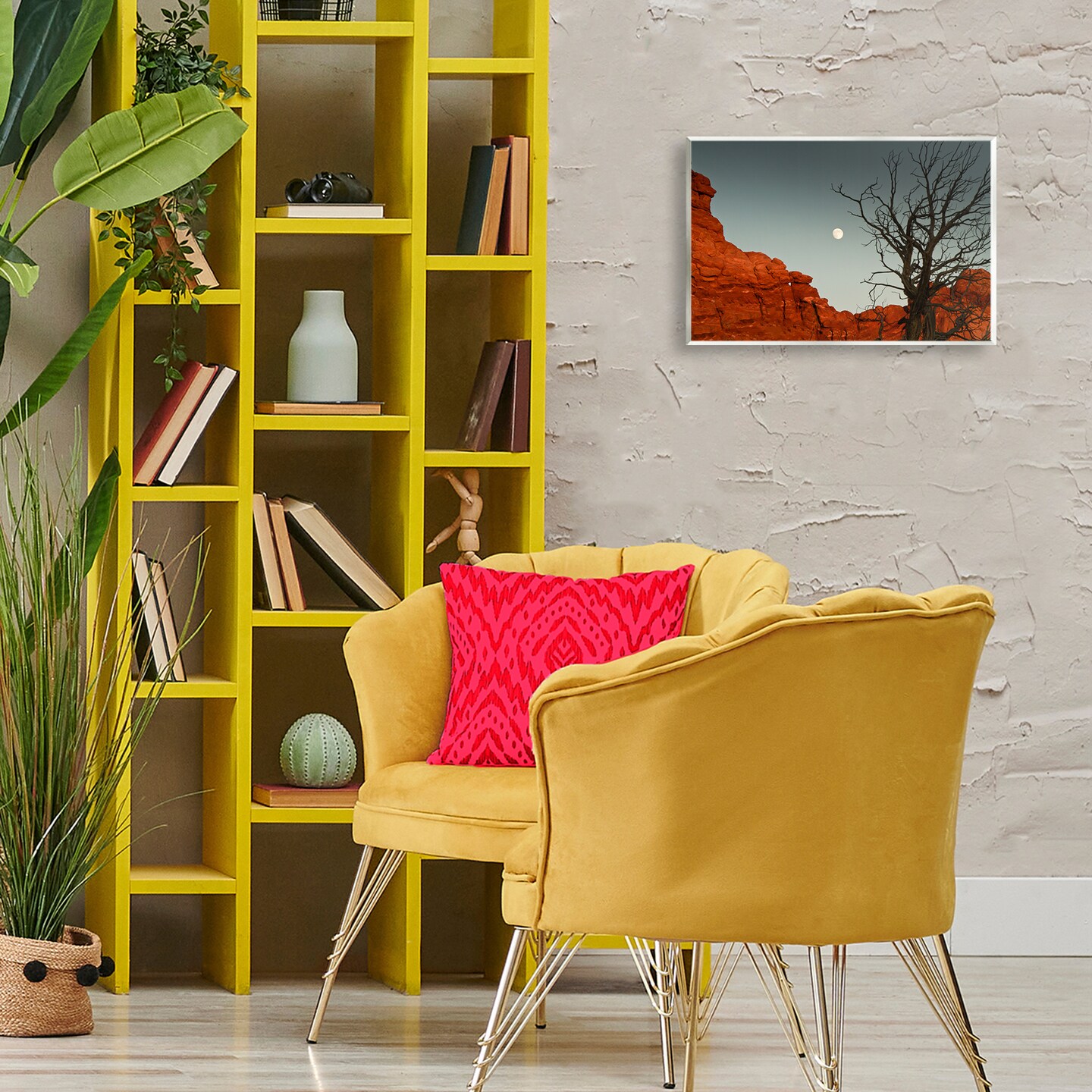 Stupell Industries Full Moon Canyon Photography Wall Plaque By Jadei Graphics