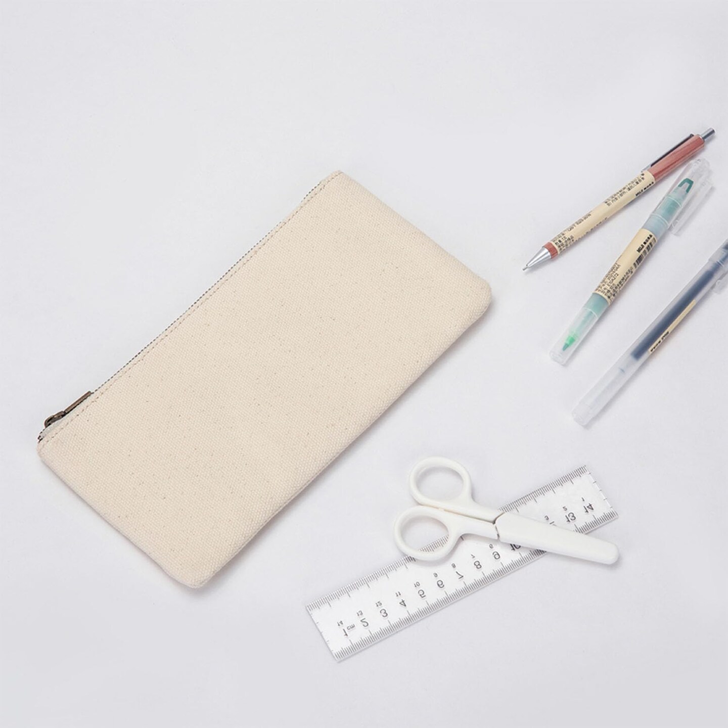 Canvas Pencil Pen Case Stationery Case Pouch Bag(Black, S)
