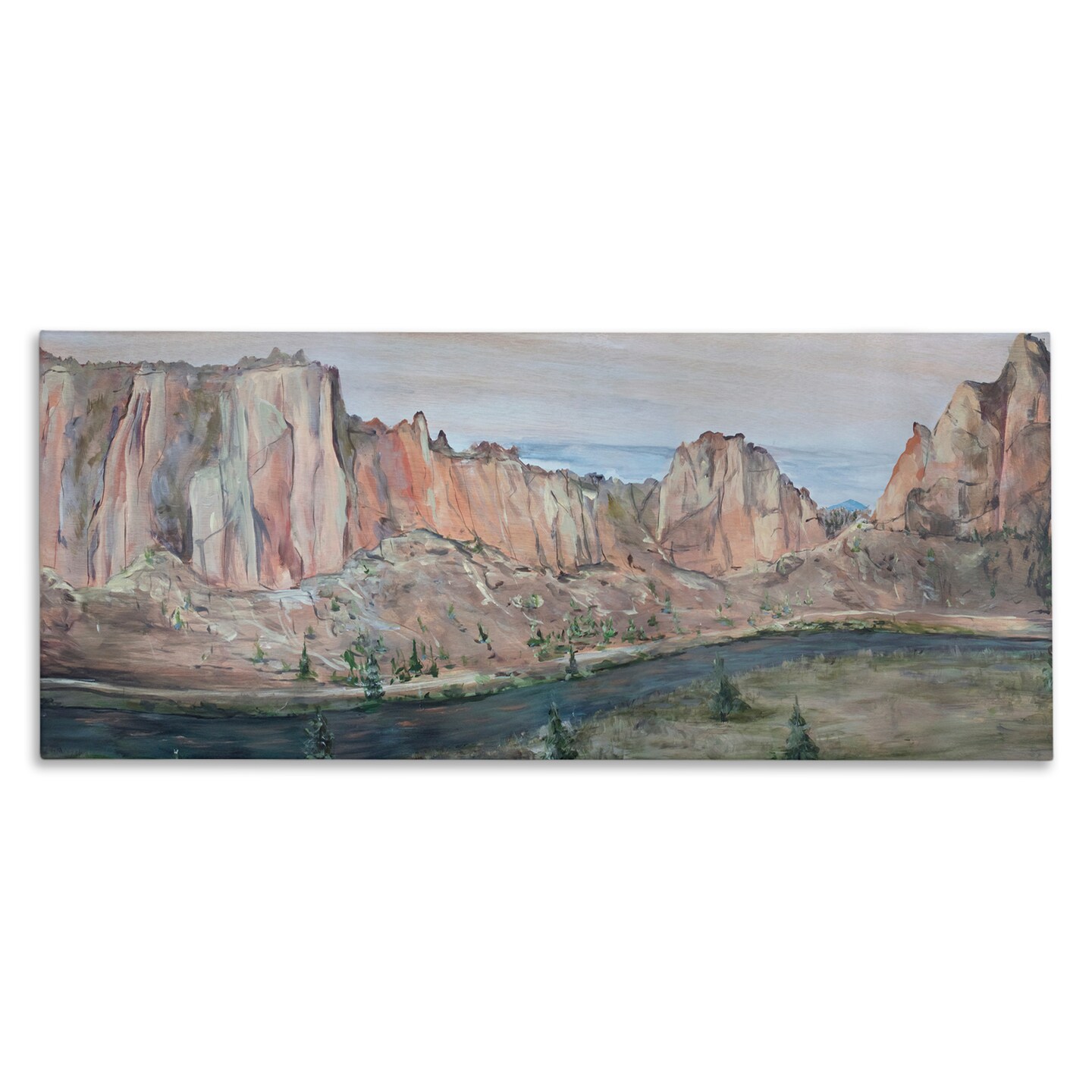 Stupell Industries Desert Cliffs Across River Canvas By Kamdon Kreations