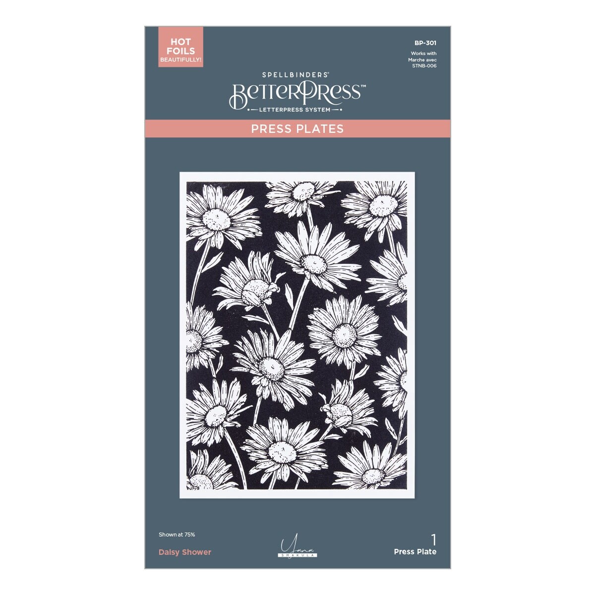 Spellbinders Press Plate By Yana Smakula-Daisy Shower, Yana's Daisies