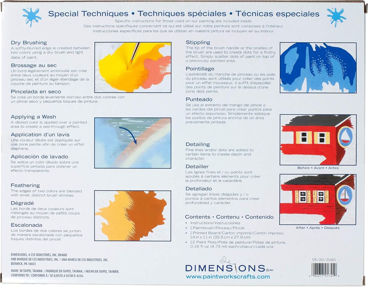 Dimensions 73-91744 Tropical View Paint by Numbers Kit, 14'' x 11'
