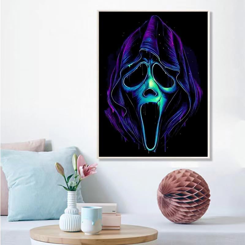 Horror Movie Screams Full Round Drill Cross Stitch Embroidery Kits,(12x16inch/30&#xD7;40cm)