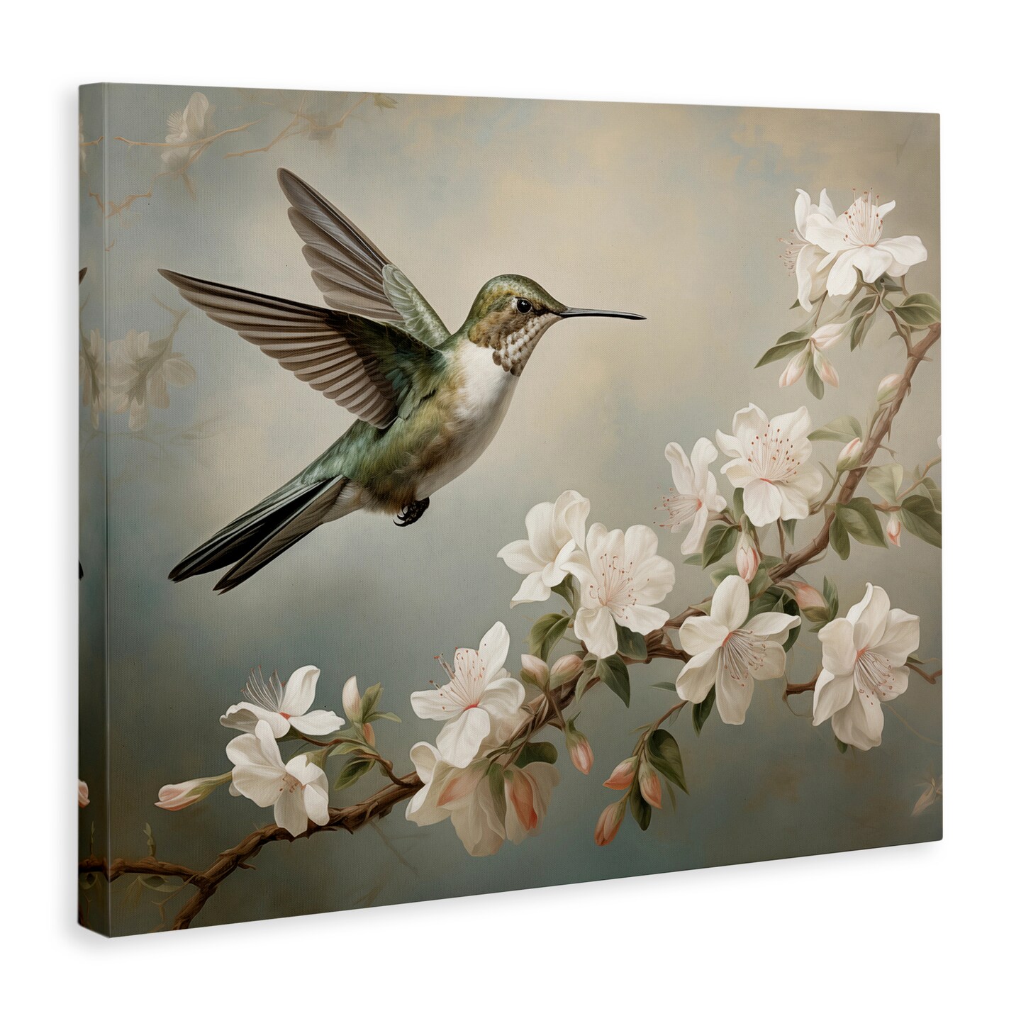 Stupell Industries Spring Hummingbird & Florals Canvas By Arlington Prints