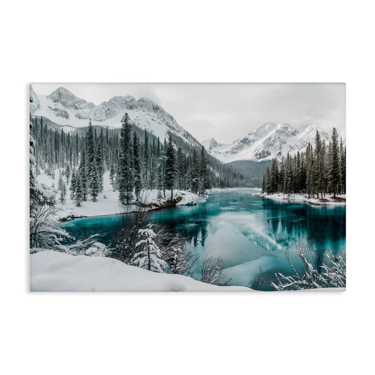 Stupell Industries Snow Capped Mountain Lake Canvas By Lazar Studio