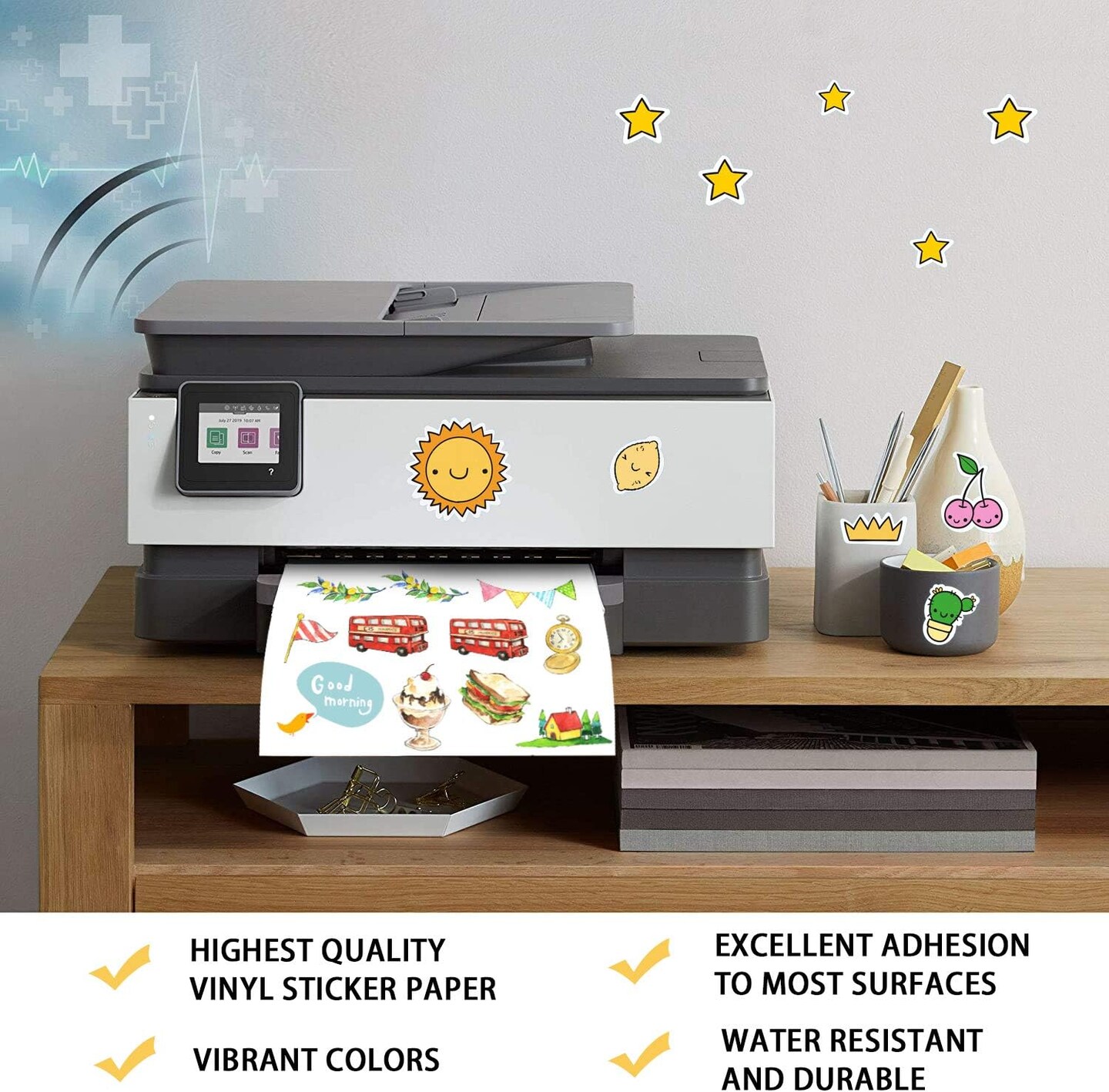 21 Waterproof Glossy White - Printable Vinyl Sticker Paper for Inkjet Printer