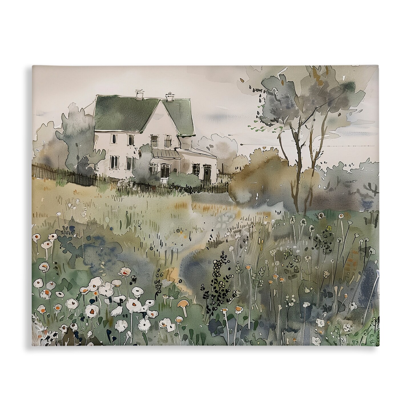 Stupell Industries Abstract English Cottage View Canvas By Annabelle Hall