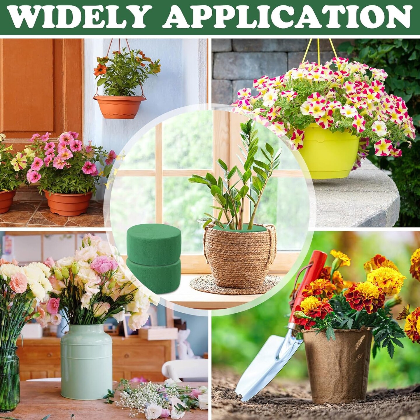 3.2&#x22; X 1.6&#x22; Green Round Floral Foam Blocks