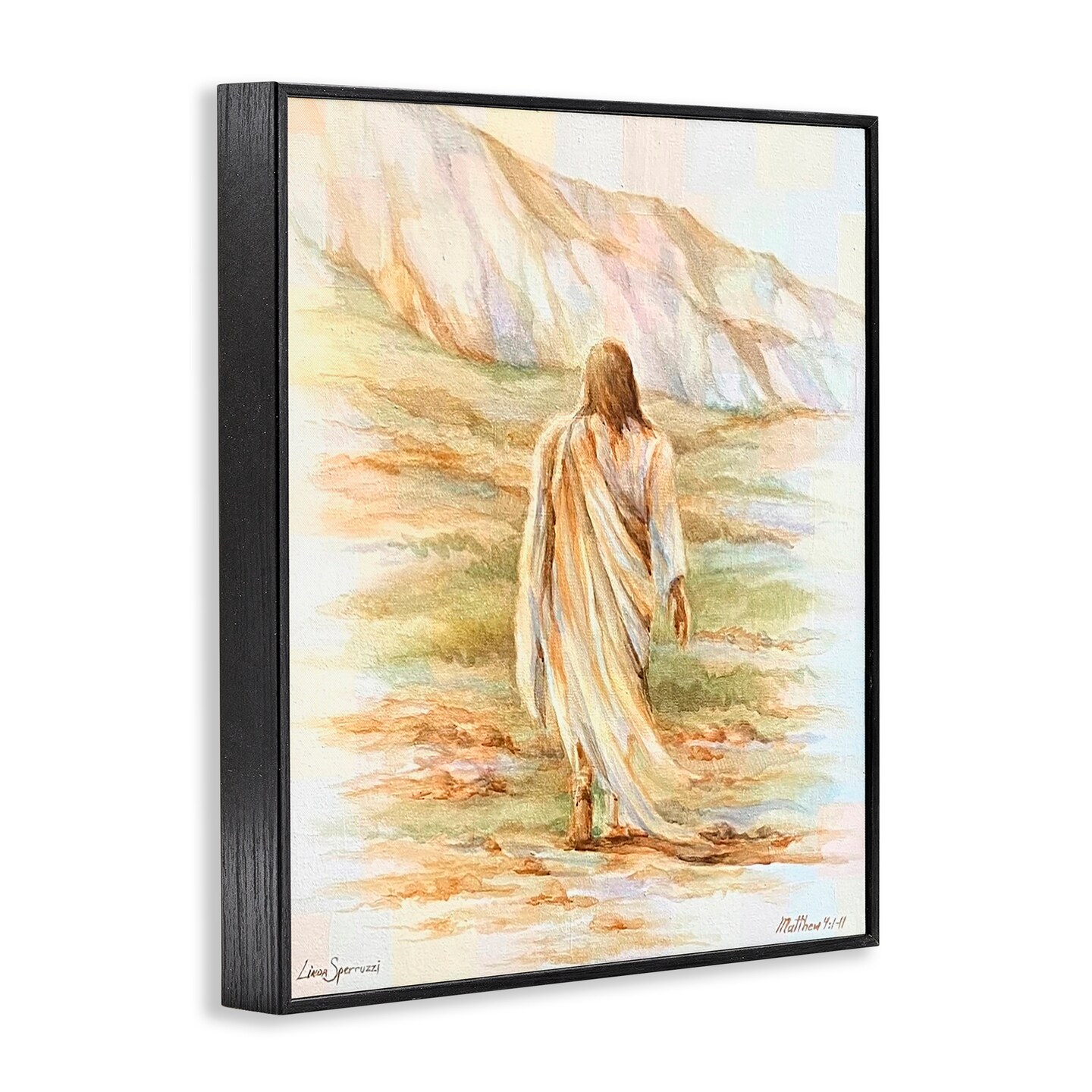 Stupell Industries Forty Days Jesus Walking Framed Giclee By Linda Sperruzzi