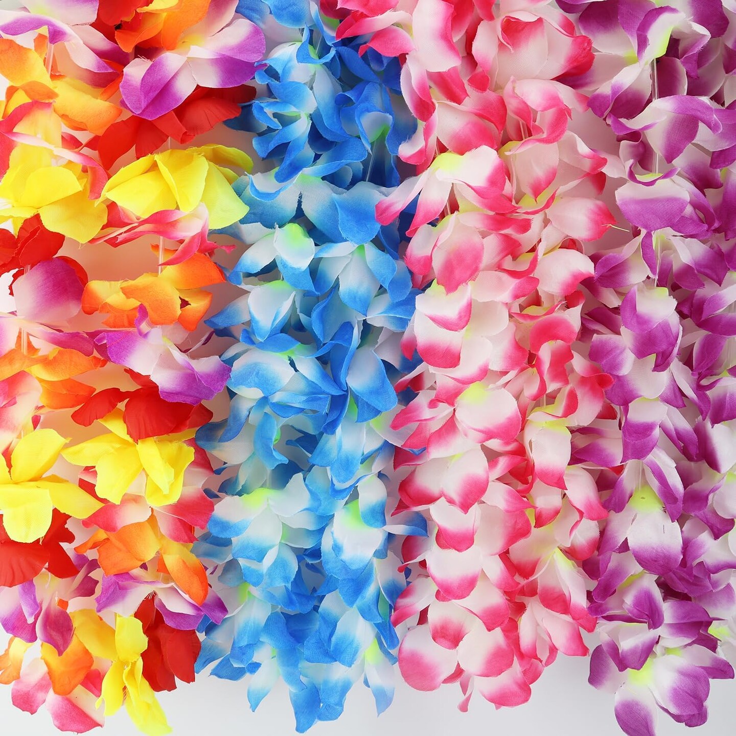 Hawaiian Leis Set,Hawaiian Luau Flower Leis Necklace Headband Bracelets Set