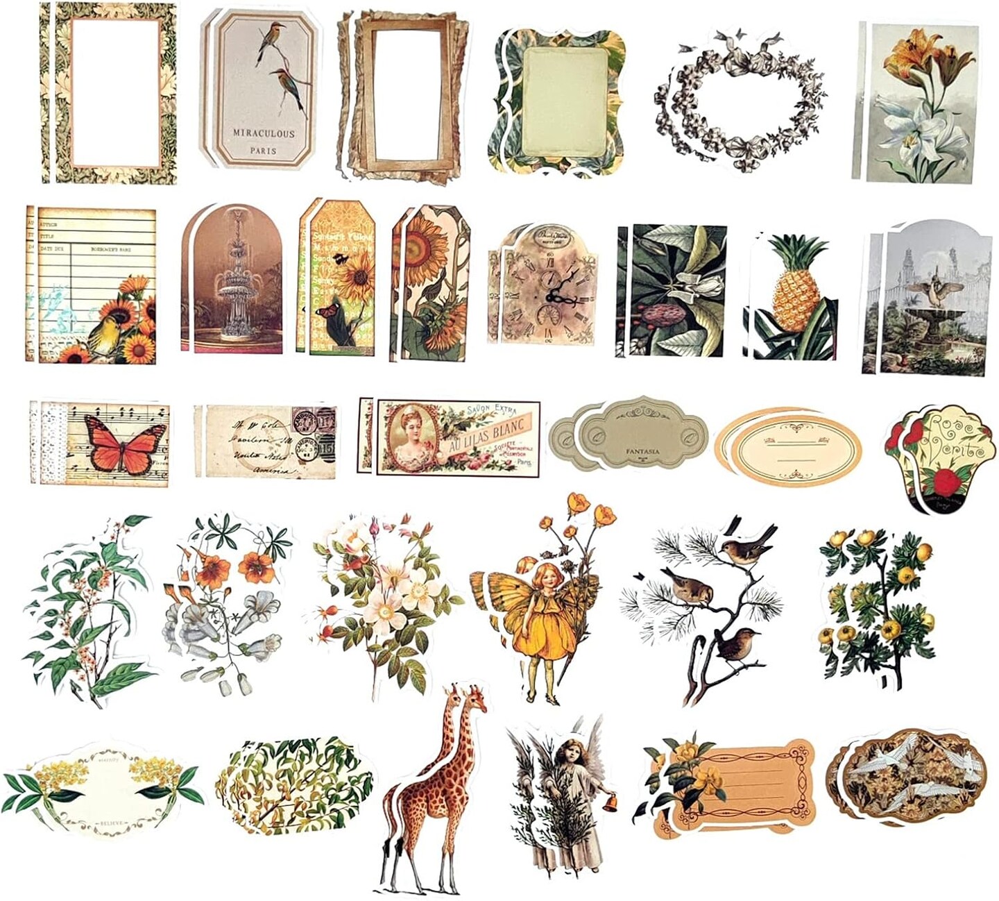 200PCS Vintage Scrapbooking Supplies Kit for Journaling Scrapbook Sticker Paper Pack