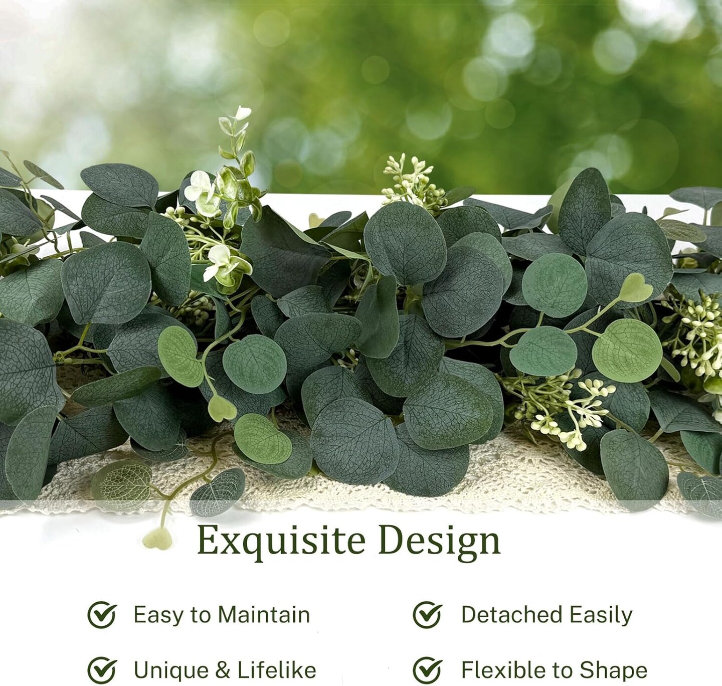 2Pcs 6FT Eucalyptus Garland