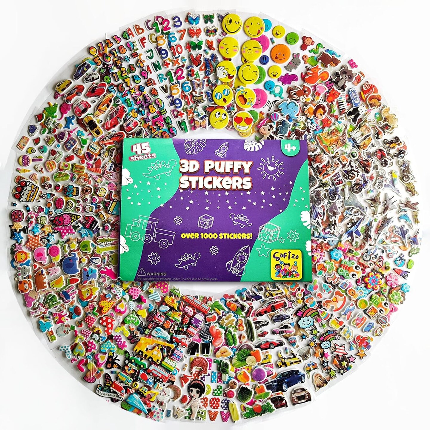 3D Puffy Sheets with 1300+ Kids Stickers - Perfect for Party Bag Fillers