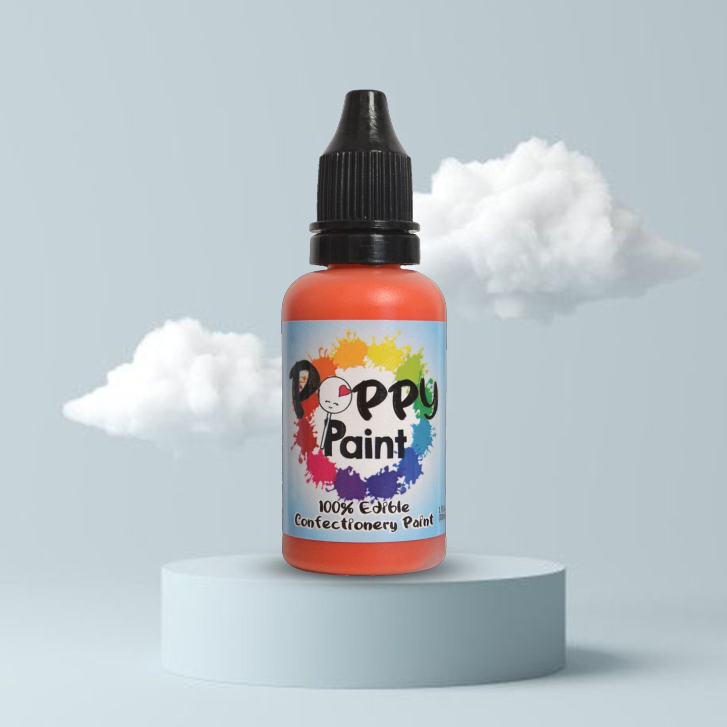 Poppy Paint Orange Edible Food Coloring for Cookies Macarons Cake Decorating