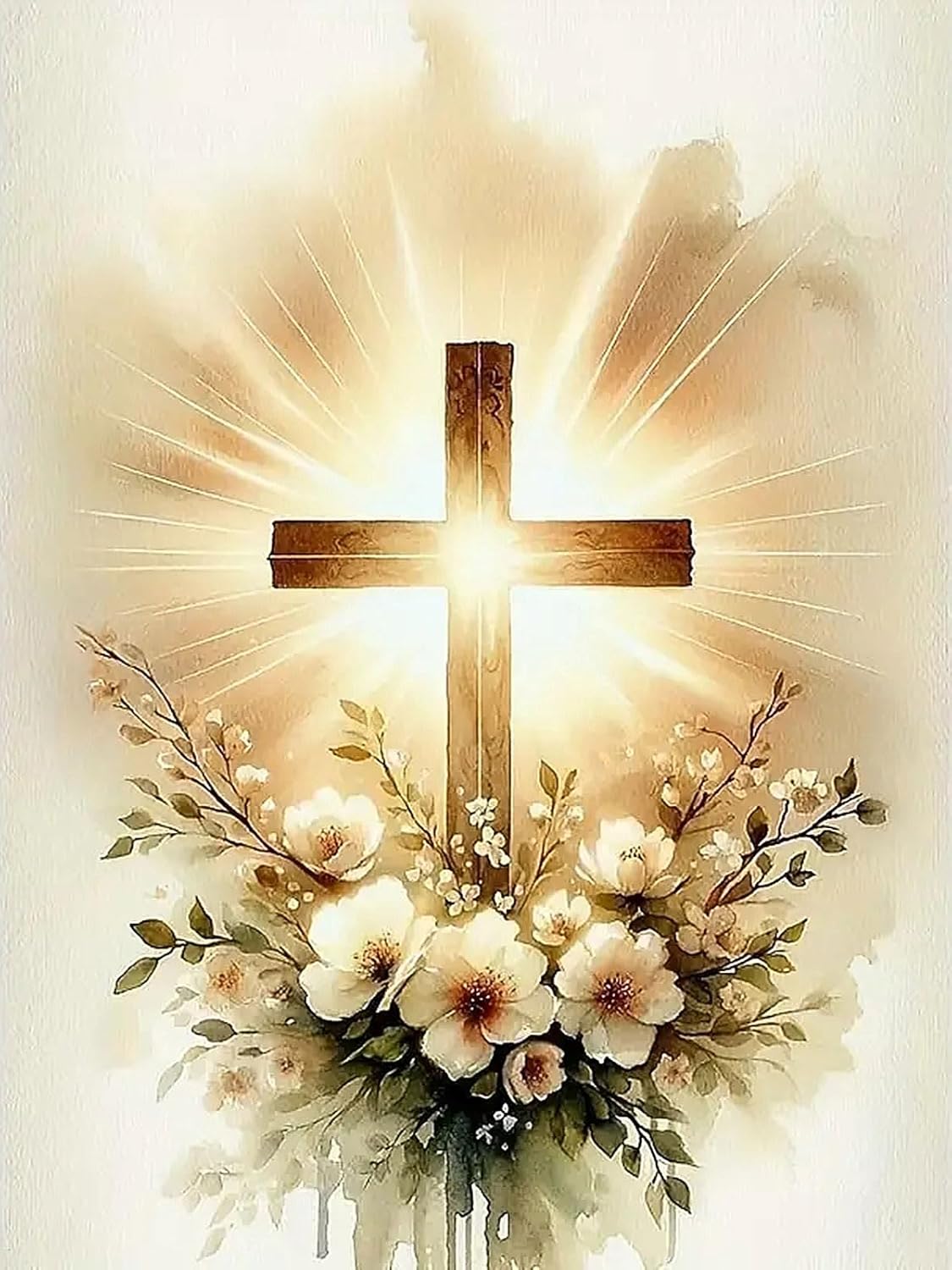 Cross and Flower Diamond Art Kits for Adults