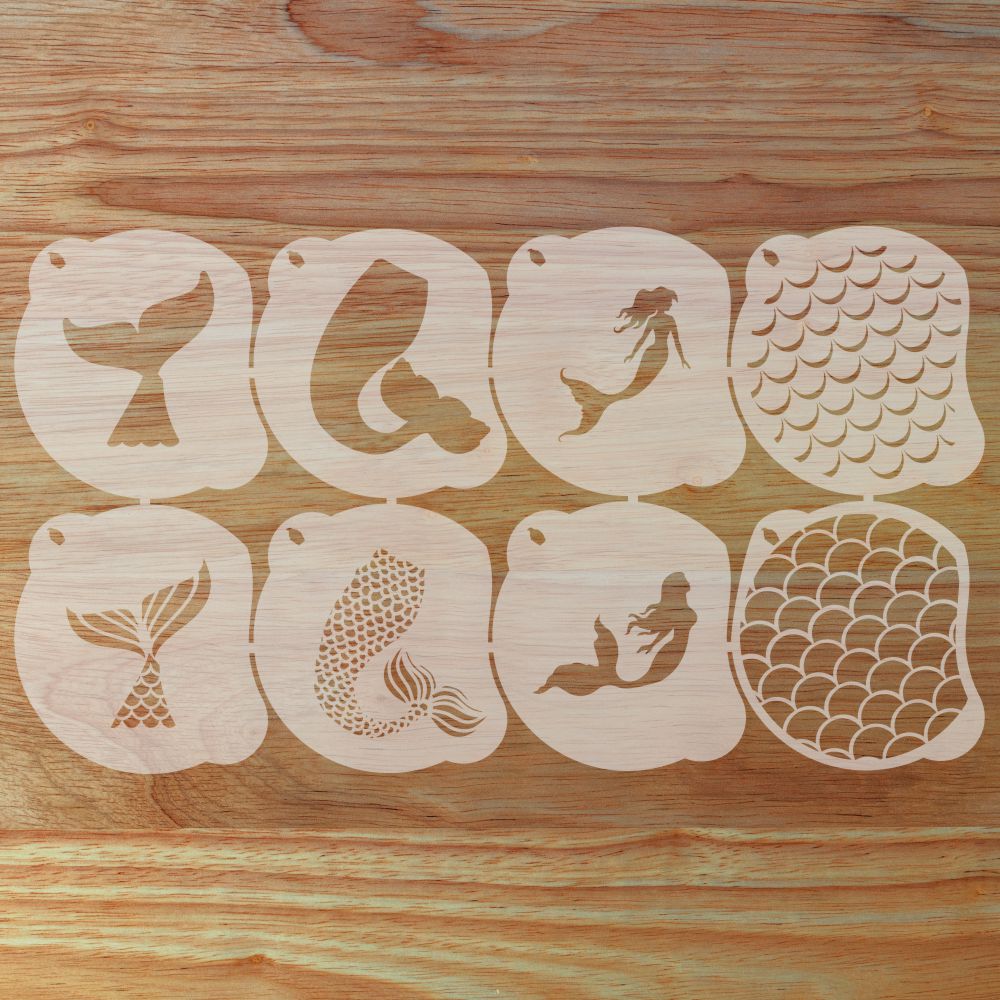 Mermaid Face Painting Stencil Set | Perfect for Face Painting, Temporary Tattoos, Birthday Party | Designer Stencils |