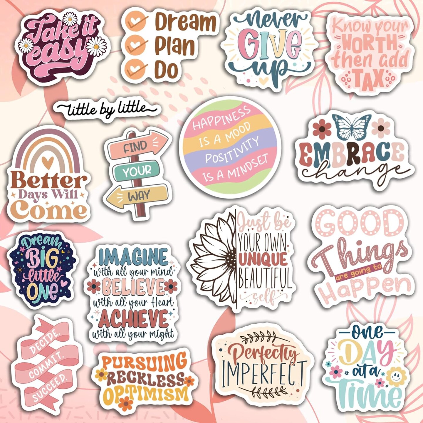 300PCS Motivational Stickers for Vision Board, Water Bottles, Laptops