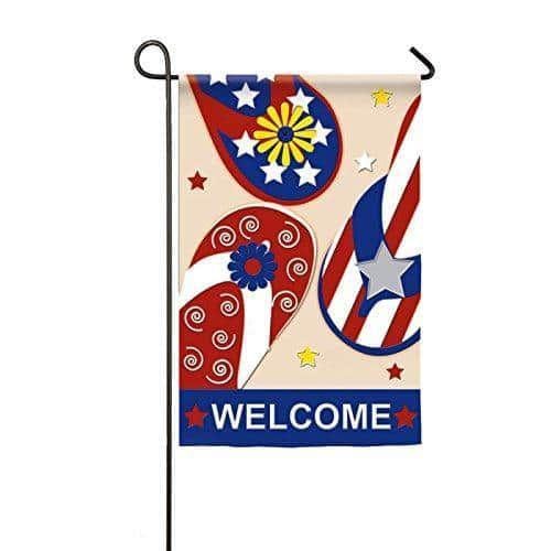 Patriotic Flip Flop Welcome Garden Flag 2 Sided Applique