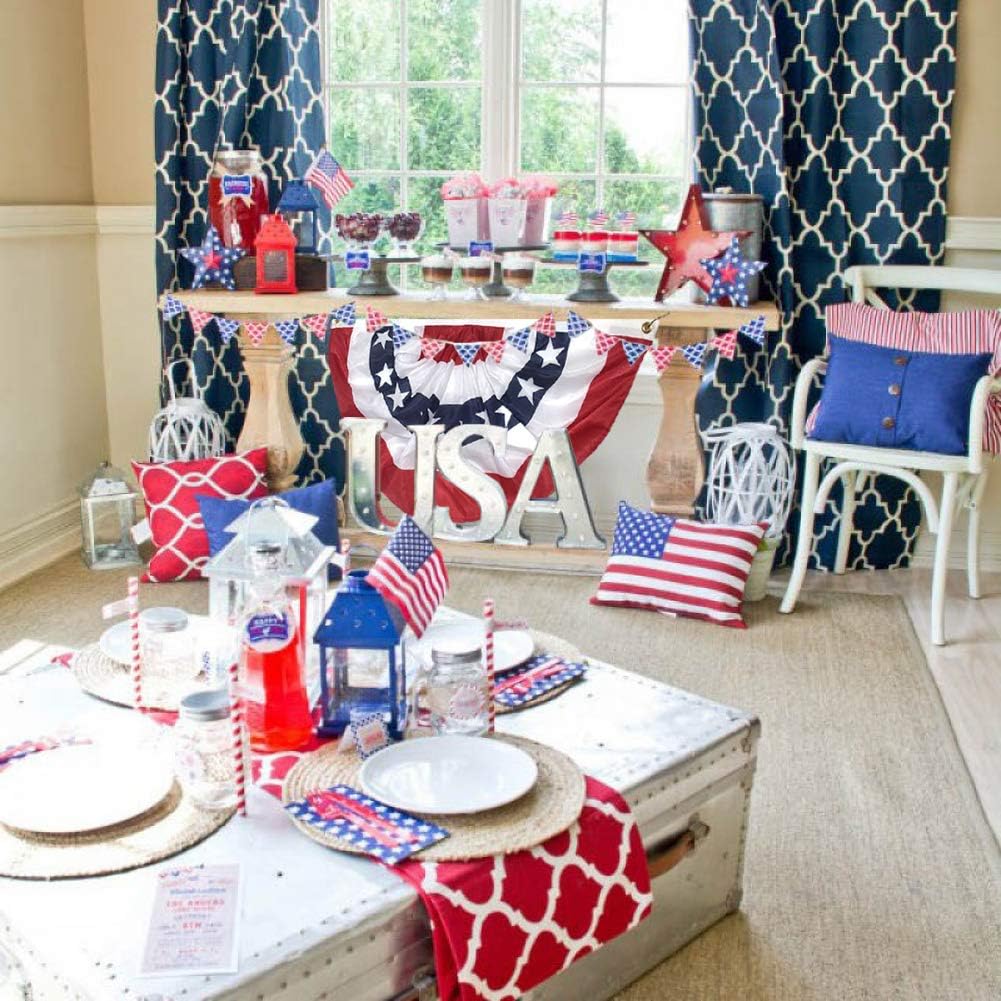 Pleated Fan Flag 2 Pack Patriotic American Bunting Flags for 4th of July