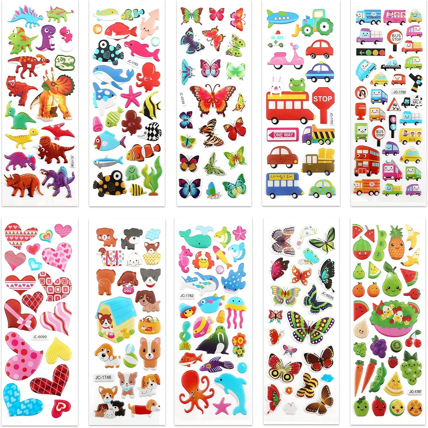 3D Stickers for Kids &#x26; Toddlers 500+ Puffy Stickers Variety Pack