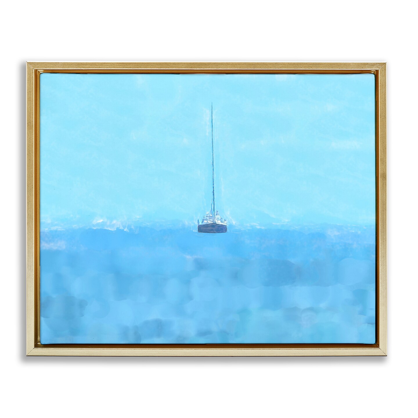 Stupell Industries Lonely Boat Blue Ocean Floating Frame By Jeff Pica ...