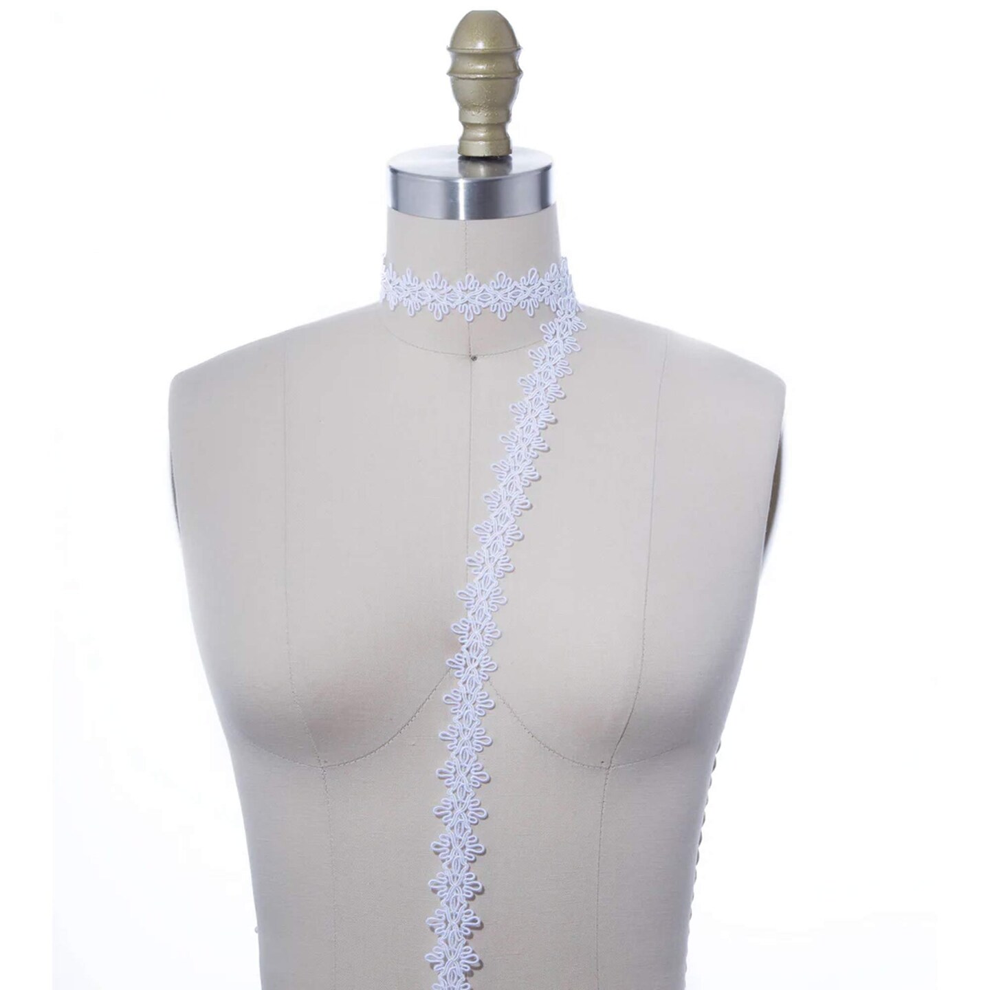 1 Yard White Upholstery Gimp Trim 1&#x22; Braided French Gimp Braid for Upholstery, Costumes, DIY &#x26; Crafts