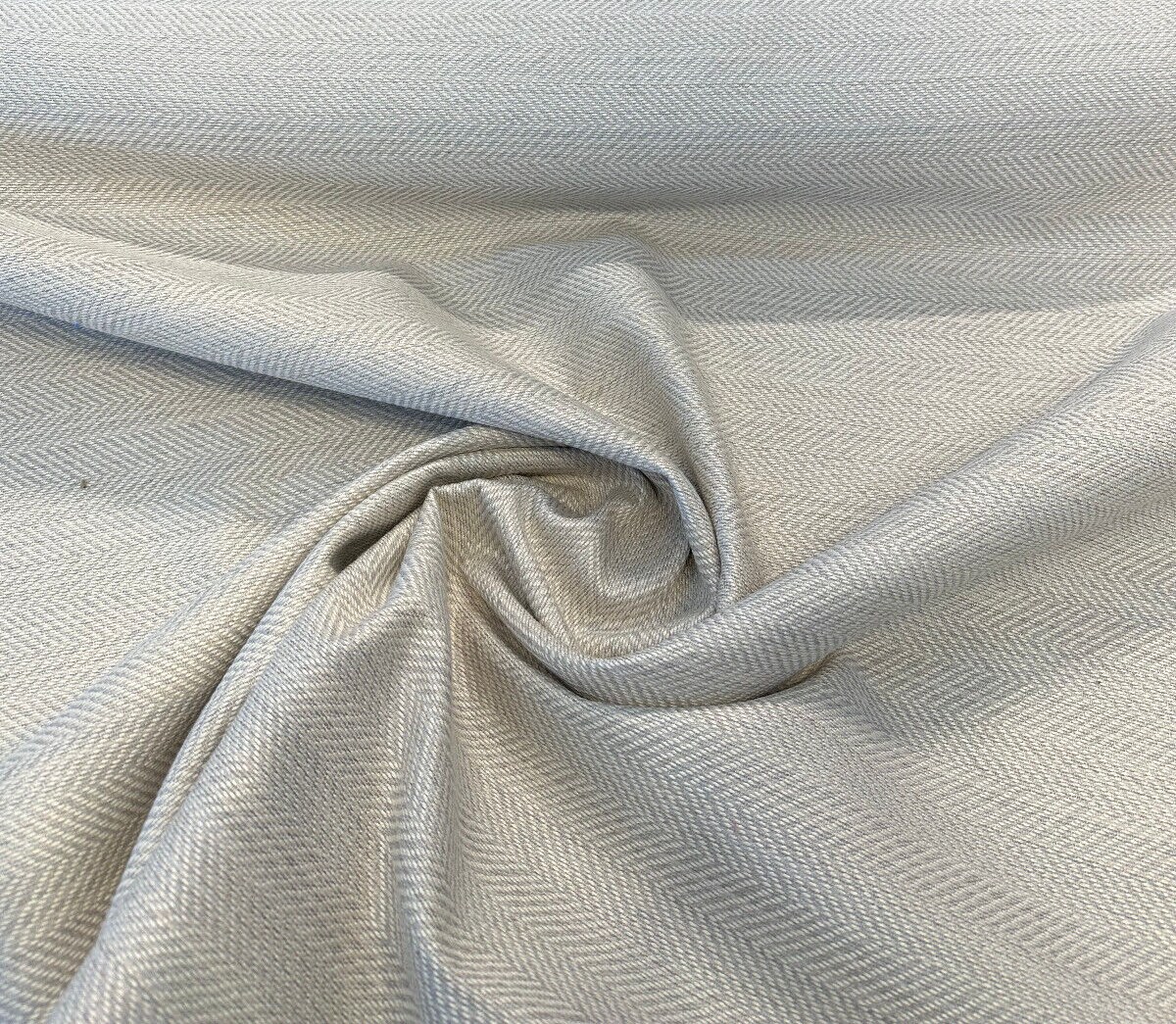 1 Yard Dove Beige Herringbone Outdoor Upholstery Fabric Fade Resistant 56 Inches Wide