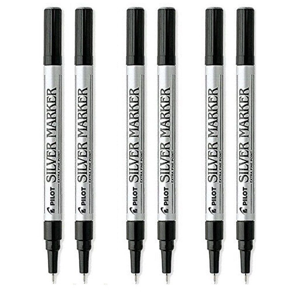 Pilot Silver Metallic Permanent Paint Marker, Extra Fine Point, 6