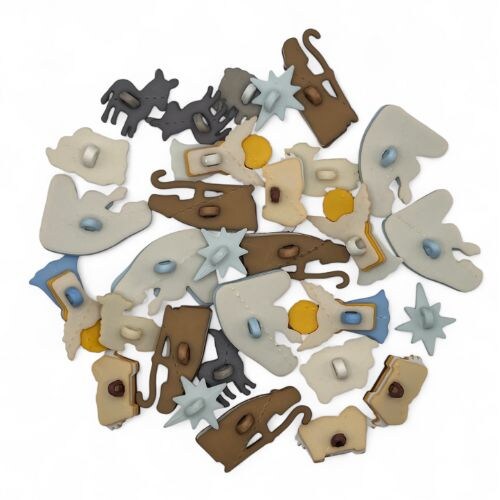 Buttons Galore 50 Piece Nativity Christmas Novelty Buttons Assortment for Sewing and Crafts
