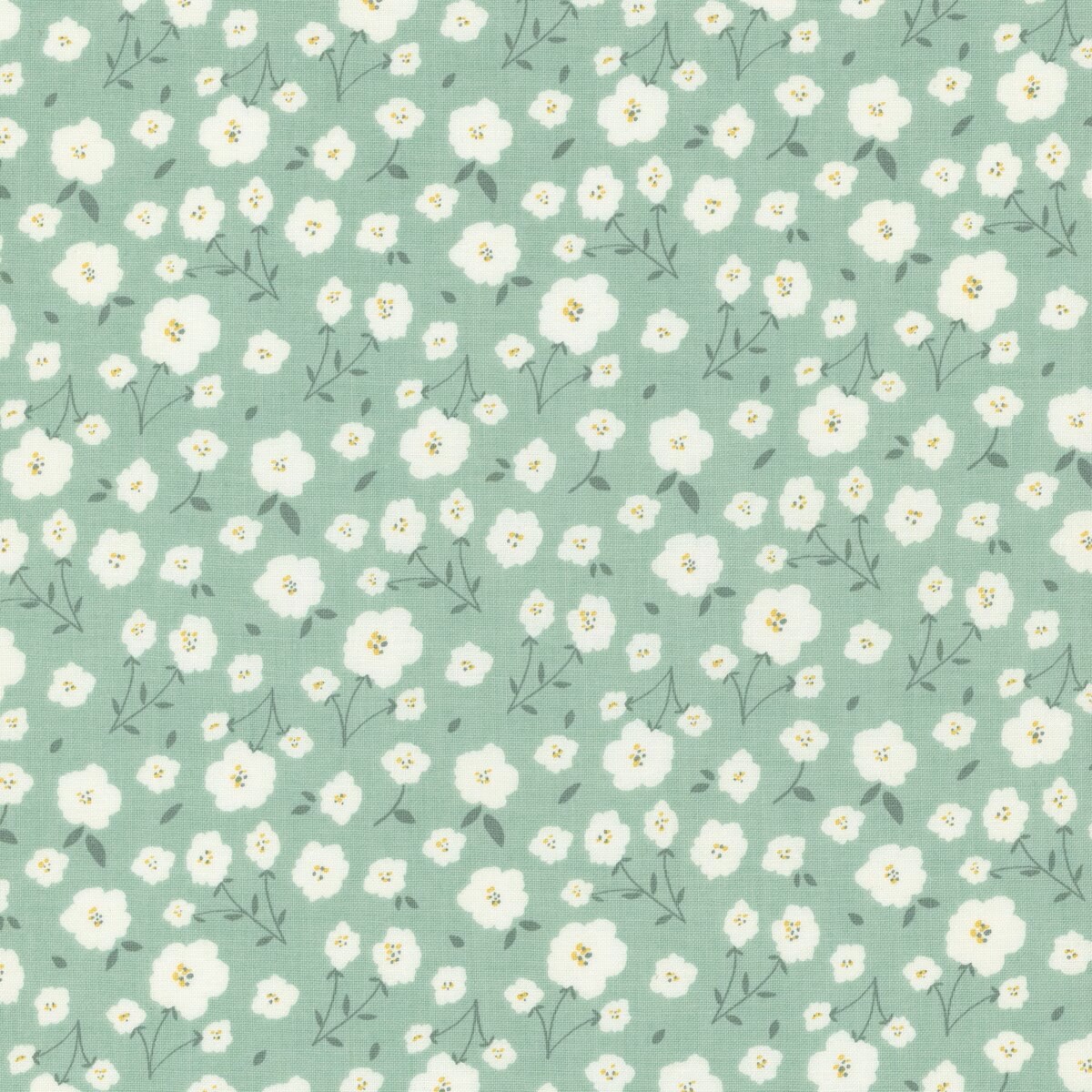 Fabric Riley Blake Seafoam Flowers Sunsetridge by the Quarter Yard C15732-SEAFOAM