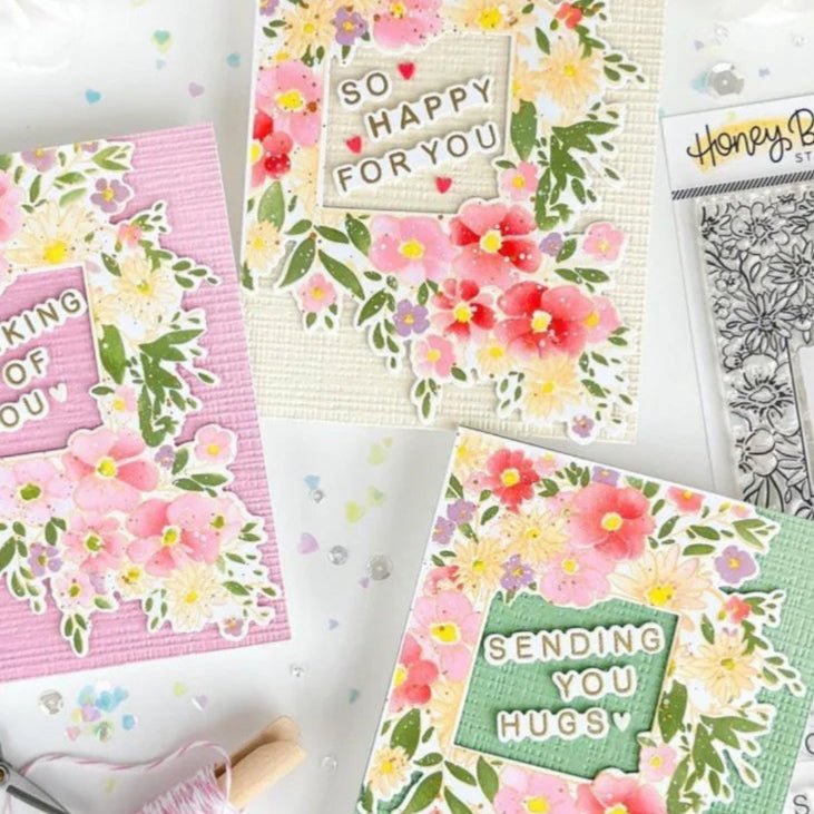 Squared Spring Florals - Set of 6 - 6"x6" Coordinating Stencils