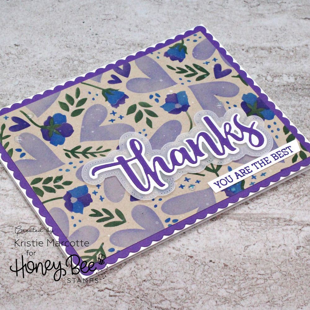 Hearts In Bloom - Set of 4 - 6"x6" Layering Background Stencils