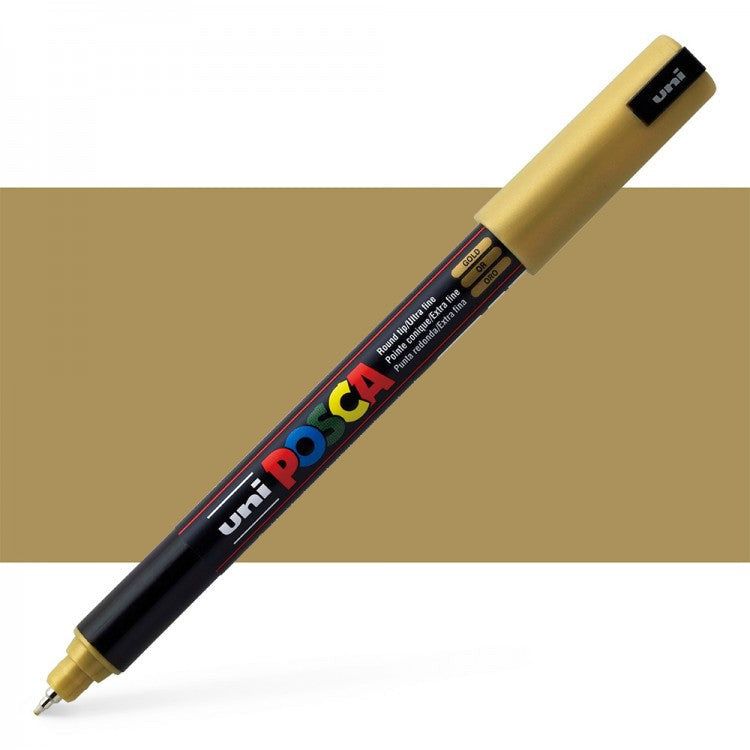 Uni Posca - PC-1MR - Gold Extra-Fine Pin Tip Acrylic Paint Pen