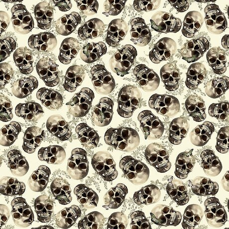 Fabric Stof Sand Skulls Calavera by the Quarter Yard 4504-105