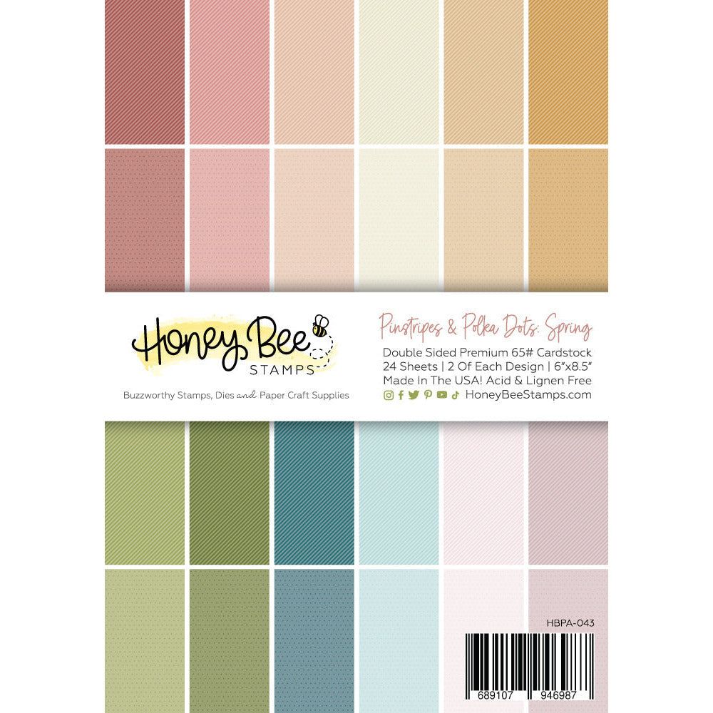 Pinstripes & Polka Dots: Spring Paper Pad 6x8.5 - 24 Double-Sided Sheets