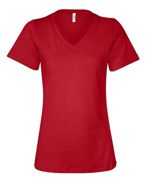 BELLA + CANVAS Women’s Jersey Short Sleeve V-Neck Tee – Casual Top